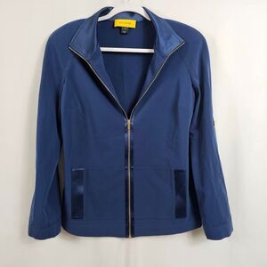 St. John Zip Up Jacket in Navy Blue - Size P